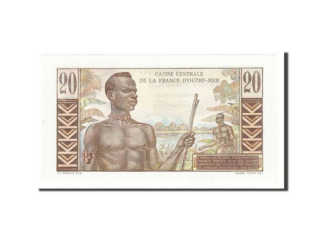 French Equatorial Africa, 20 Francs, 1947, UNC(65-70), O.000