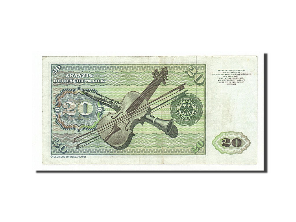 Banconote, GERMANIA - REPUBBLICA FEDERALE, 20 Deutsche Mark, 1980, 1980-01-02