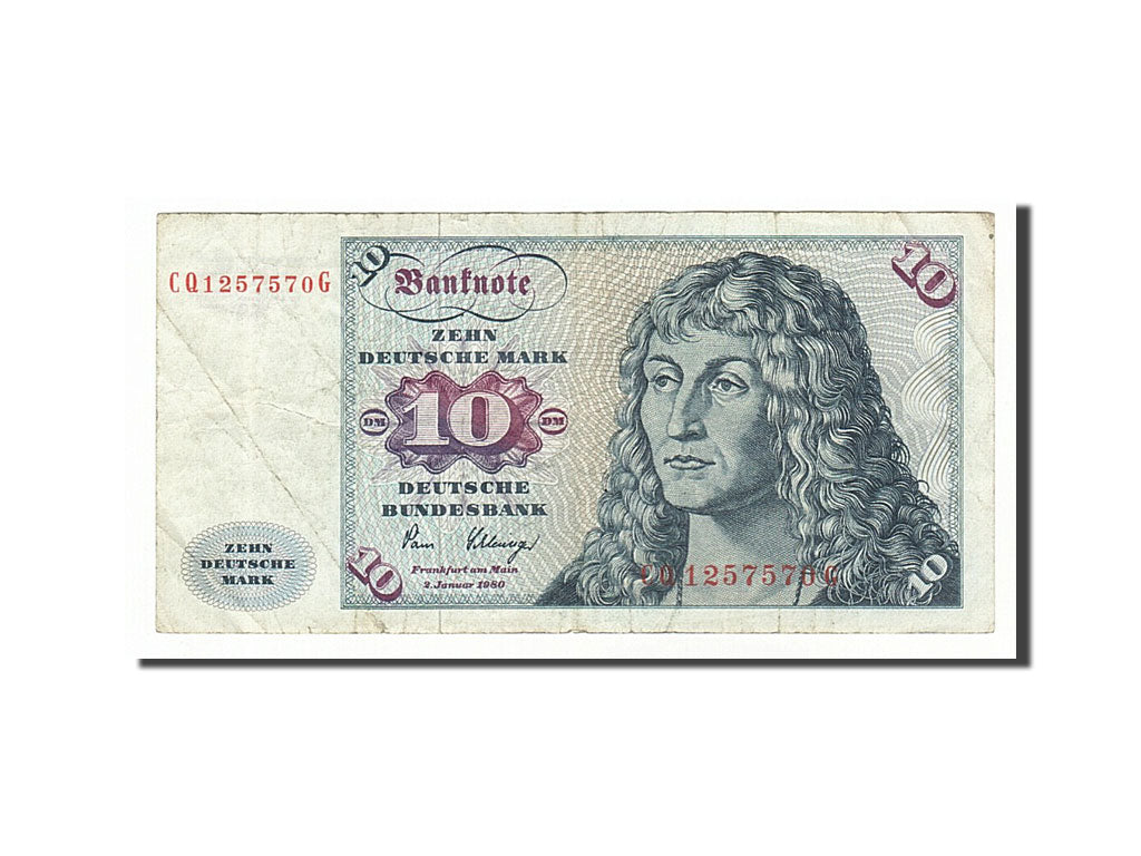 Banconote, GERMANIA - REPUBBLICA FEDERALE, 10 Deutsche Mark, 1980, 1980-01-02