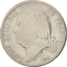 Francia, Louis XVIII, Louis XVIII, Franc, 1822, Paris, B+, Argento, KM:709.1,...