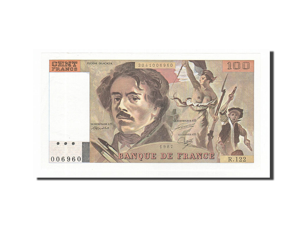 Banknote, France, 100 Francs, 100 F 1978-1995 ''Delacroix'', 1987, UNC(63)