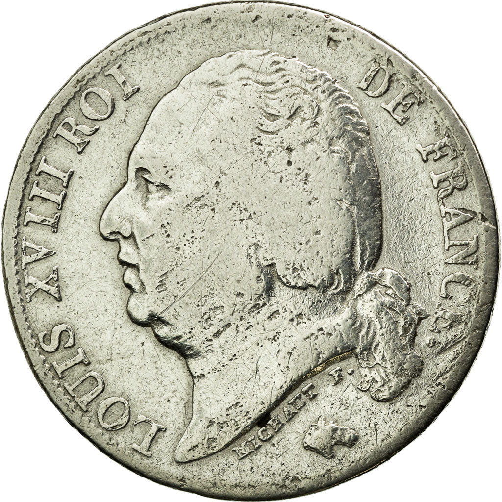 Munten, Frankrijk, Louis XVIII, Louis XVIII, Franc, 1824, Bordeaux, ZG+, Zilver