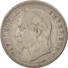 Monnaie, France, Napoleon III, Napoléon III, 2 Francs, 1869, Paris, B, Argent