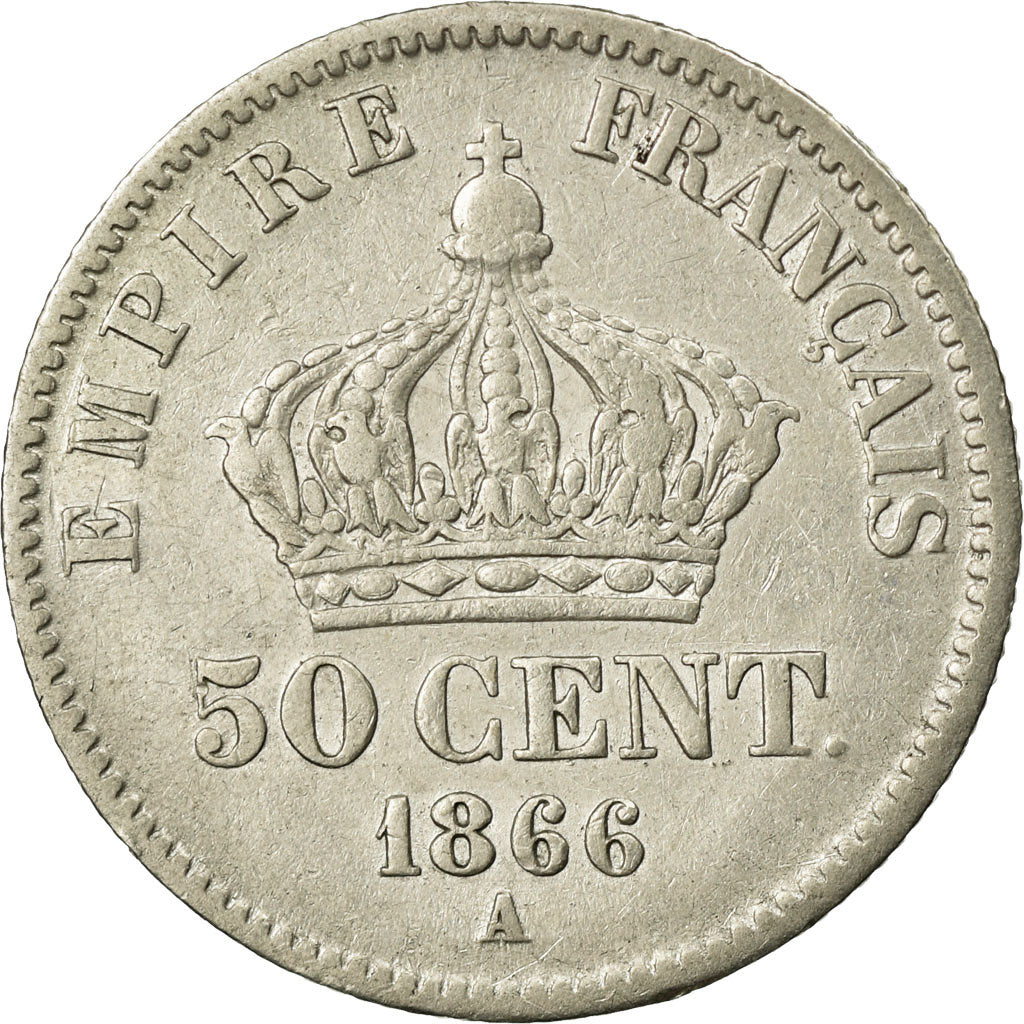 Münze, Frankreich, Napoleon III, Napoléon III, 50 Centimes, 1866, Paris, S+