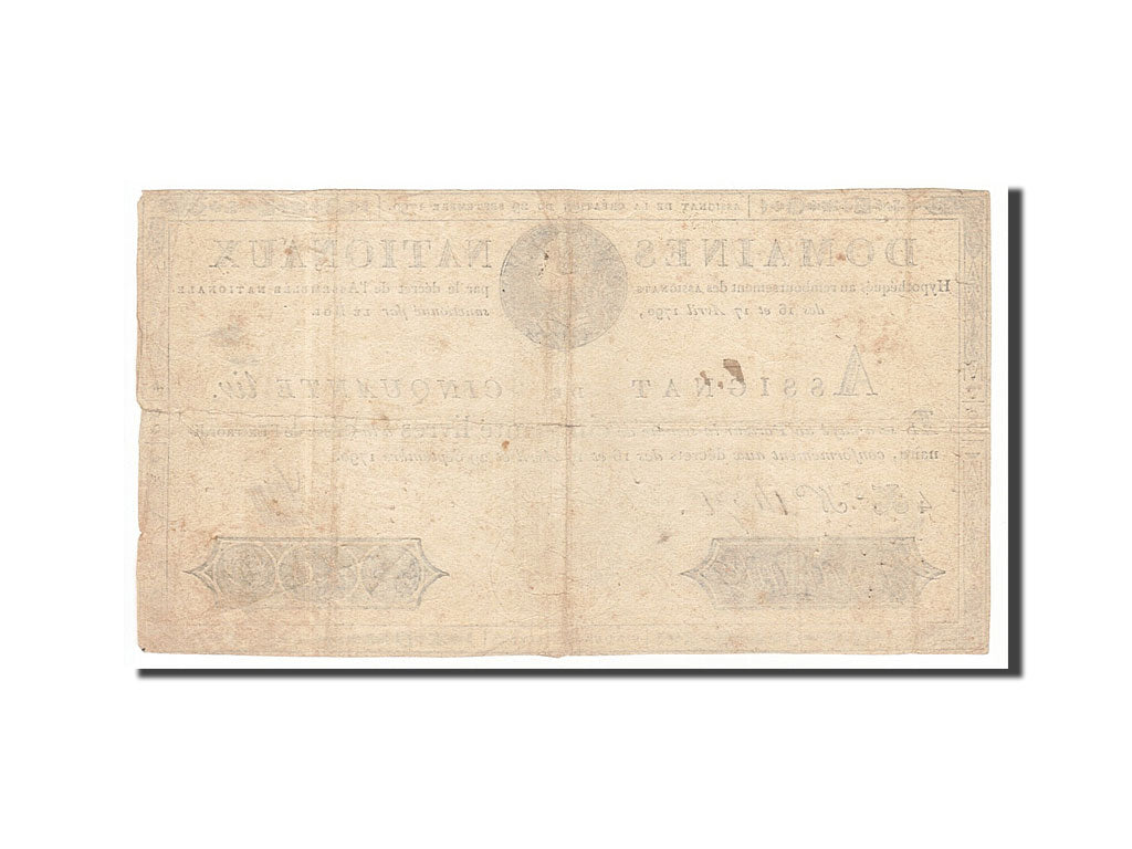 Francia, 50 Livres, 1790, Darnaud, KM:A34, 1790-09-29, BB, Lafaurie:129
