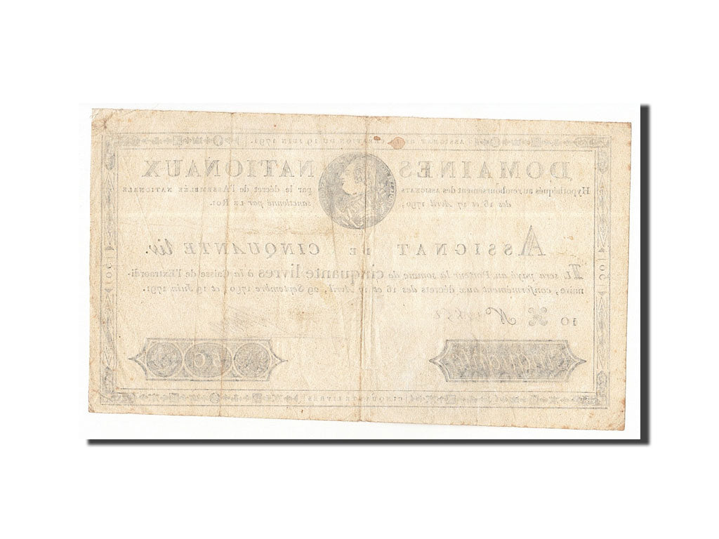 Billet, France, 50 Livres, 1791, 1791-06-19, Jame, SUP, KM:A43, Lafaurie:138