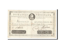 Billete, Francia, 80 Livres, 1790, Riviere, 1790-09-29, MBC+, KM:A37