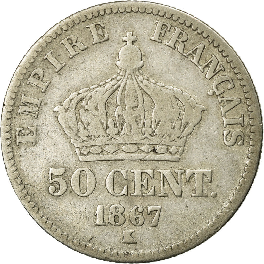 Münze, Frankreich, Napoleon III, Napoléon III, 50 Centimes, 1867, Bordeaux