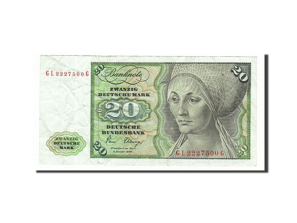 Banknote, GERMANY - FEDERAL REPUBLIC, 20 Deutsche Mark, 1980, 1980-01-02