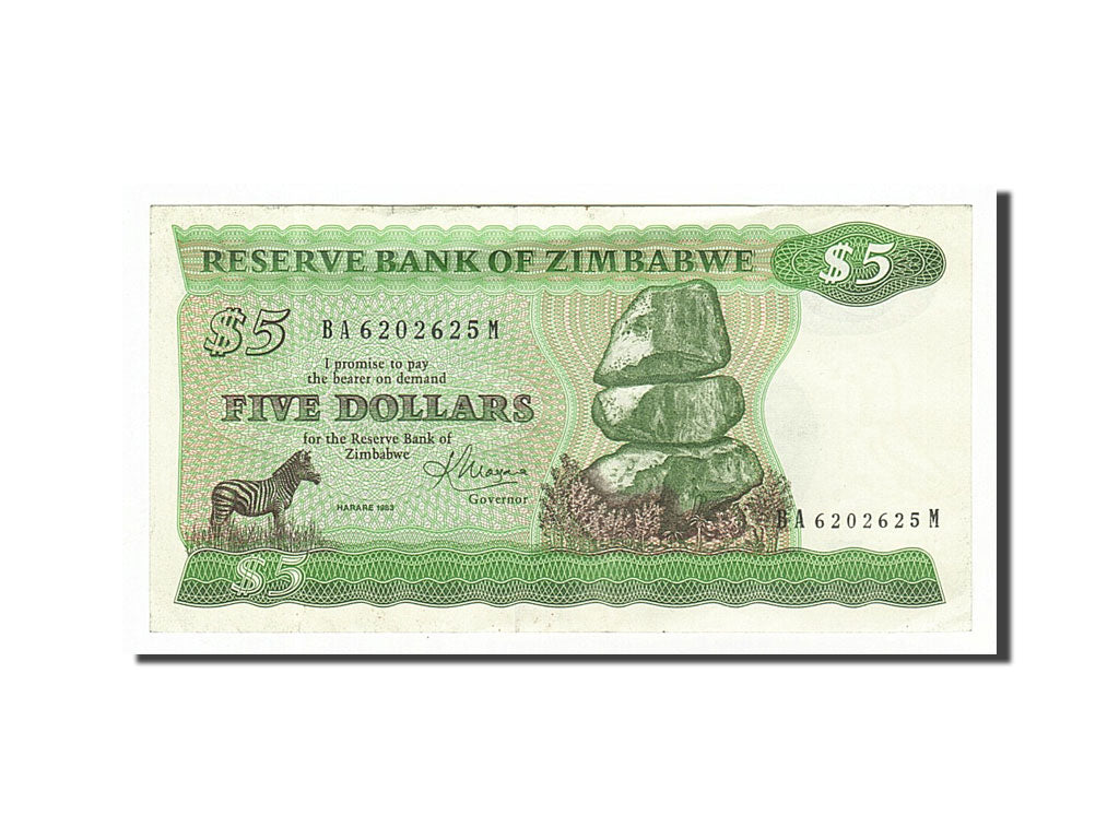 Zimbabwe, 5 Dollars, 1983, KM #2c, AU(50-53), BA6202625M