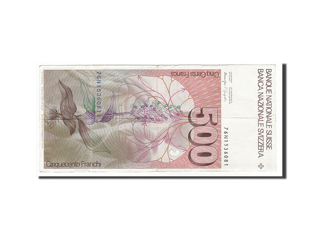 Billet, Suisse, 500 Franken, 1976, TTB