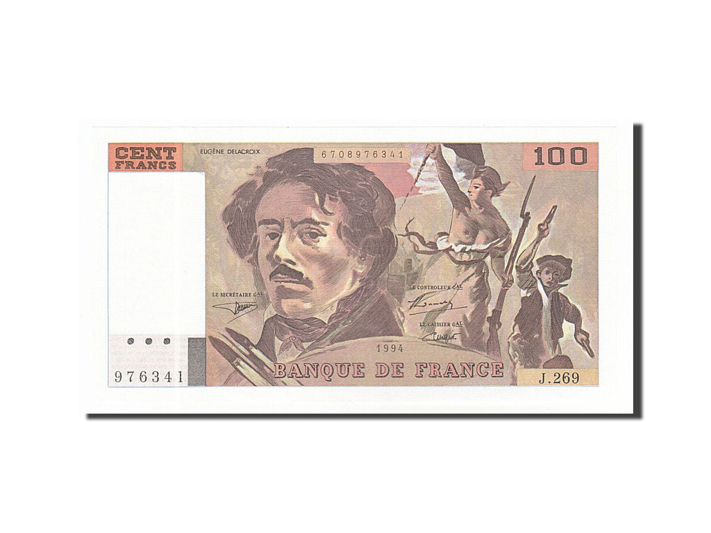 Banknote, France, 100 Francs, 100 F 1978-1995 ''Delacroix'', 1994, UNC(65-70)