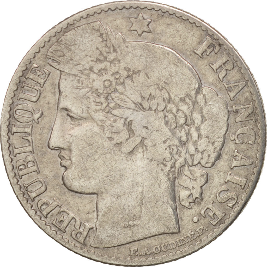 France, Cérès, 50 Centimes, 1873, Paris, Silver, KM:834.1, Gadoury:419a