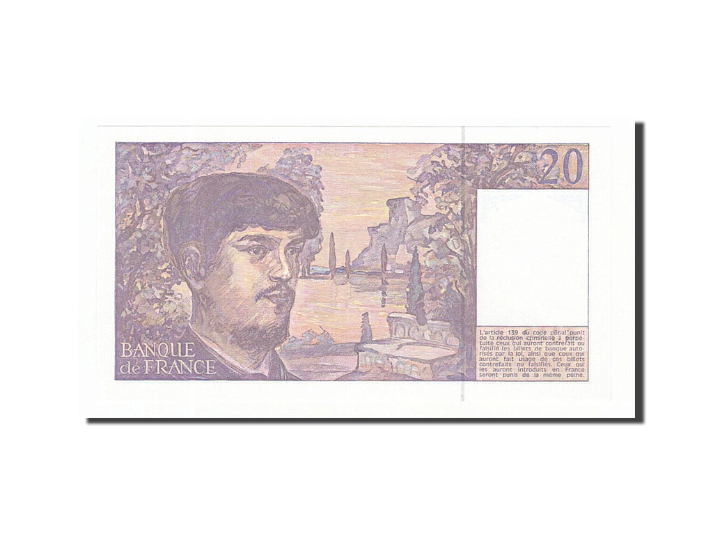 France, 20 Francs, 20 F 1980-1997 ''Debussy'', 1992, KM #151f, UNC(64), S.035,..