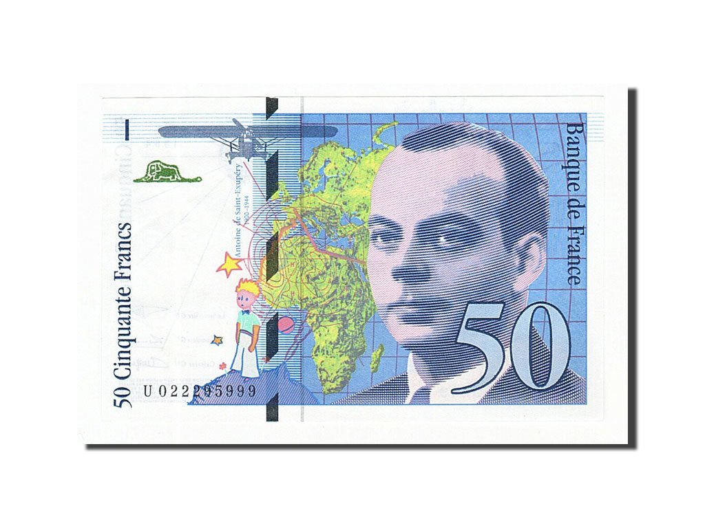 France, 50 Francs, 50 F 1992-1999 ''St Exupéry'', 1994, KM #157Aa, UNC(63), U...