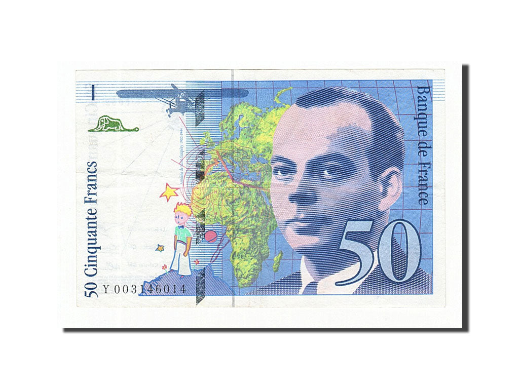 France, 50 Francs, 50 F 1992-1999 ''St Exupéry'', 1992, KM #157a, EF(40-45), Y..