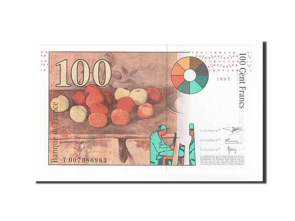 Banknote, France, 100 Francs, 100 F 1997-1998 ''Cézanne'', 1997, UNC(65-70)