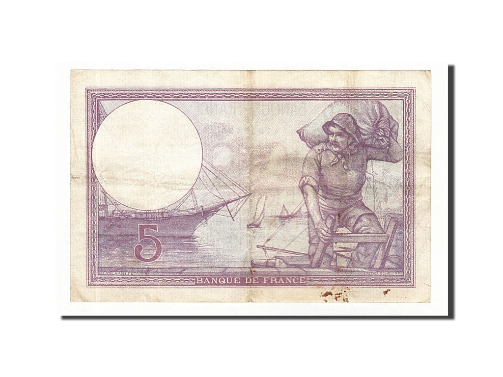Banknot, Francja, 5 Francs, Violet, 1918, 1918-05-08, VF(30-35), Fayette:3.2