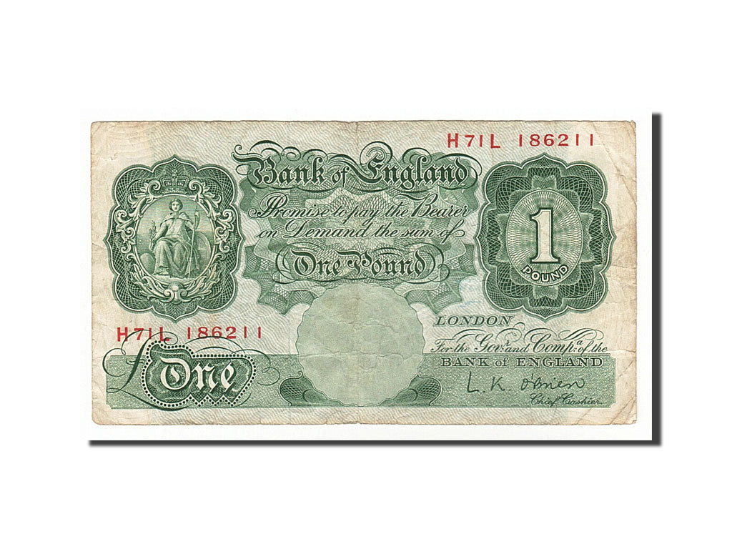 Great Britain, 1 Pound, 1955, KM #369c, VF(20-25), H71L
