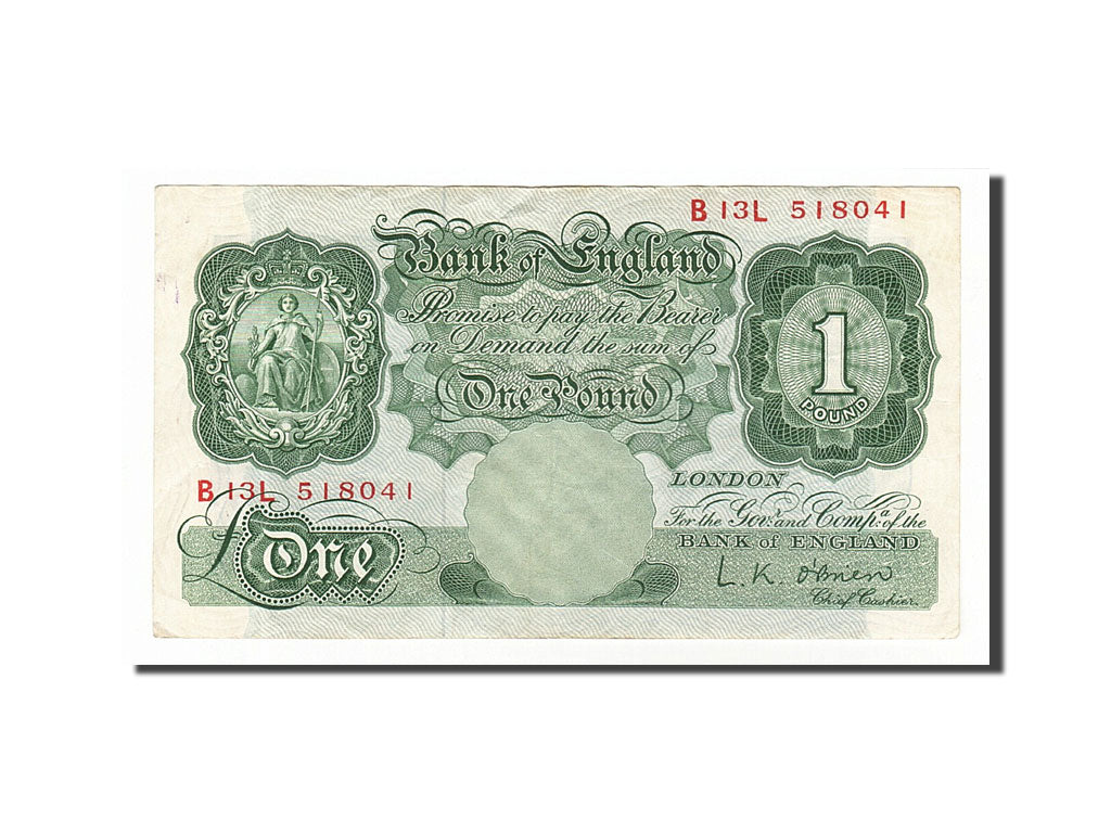 Great Britain, 1 Pound, 1955, KM #369c, VF(30-35), B13L