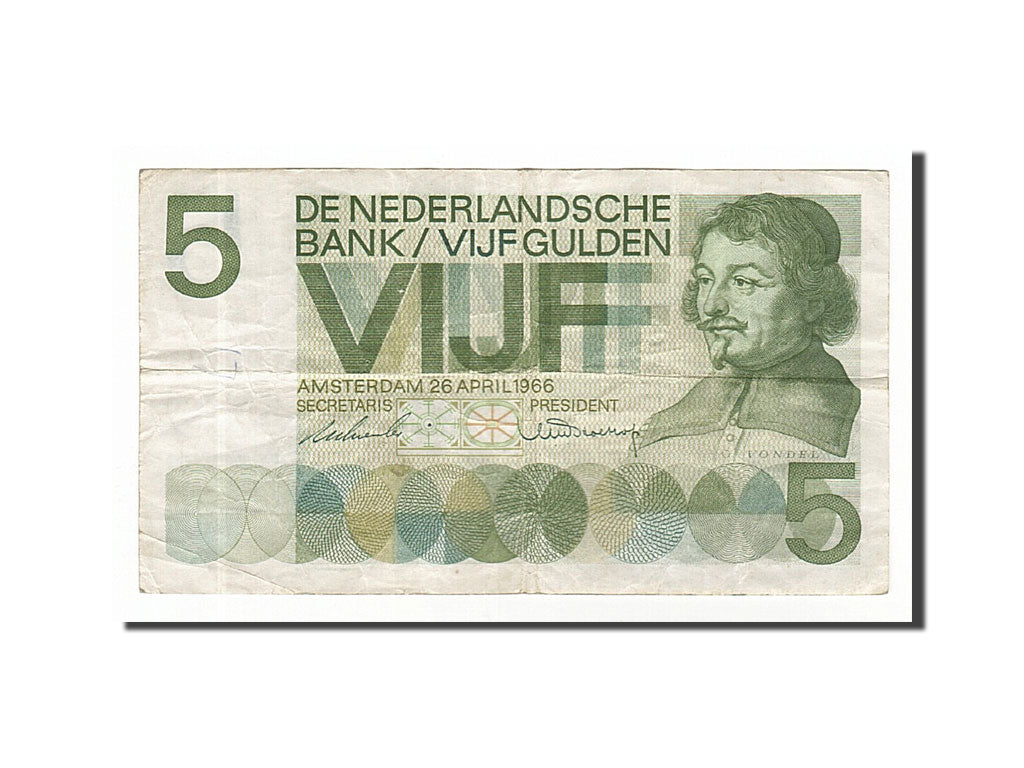 Netherlands, 5 Gulden, 1966, KM #90a, 1966-04-26, VF(20-25), 2ML061948