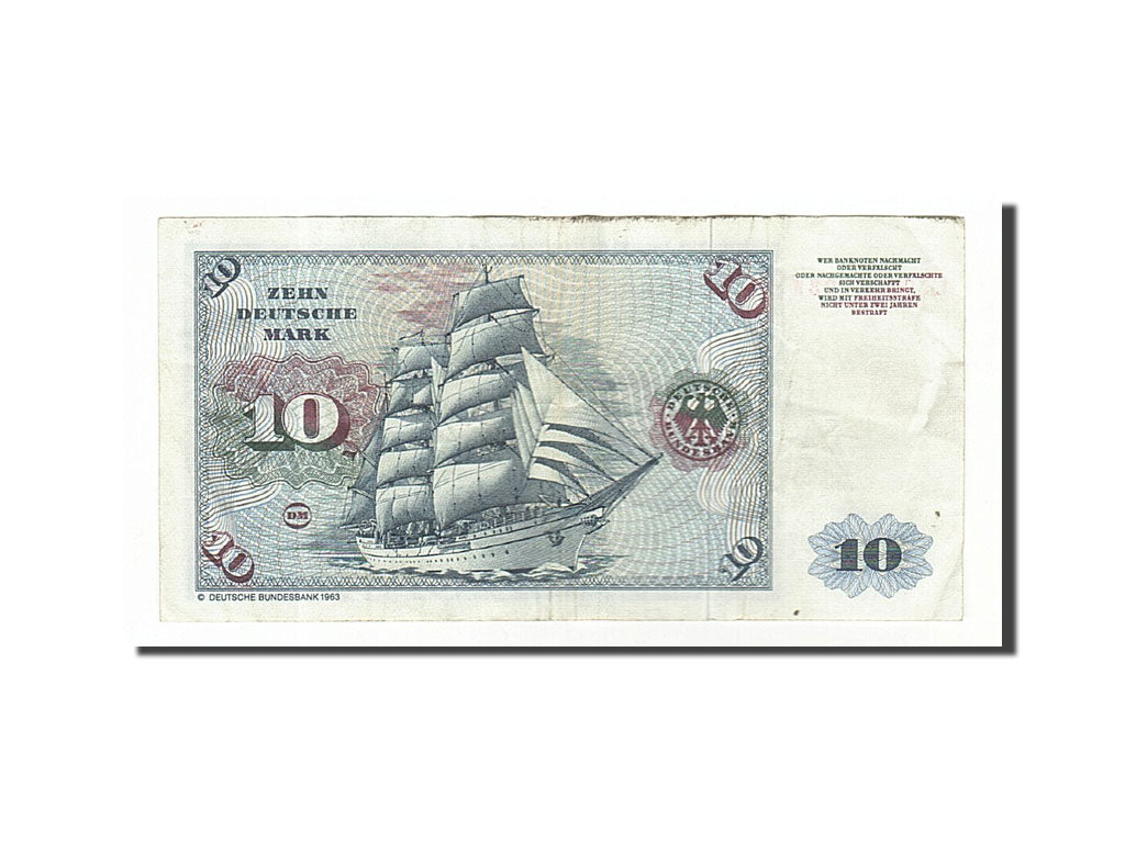 Banconote, GERMANIA - REPUBBLICA FEDERALE, 10 Deutsche Mark, 1980, 1980-01-02