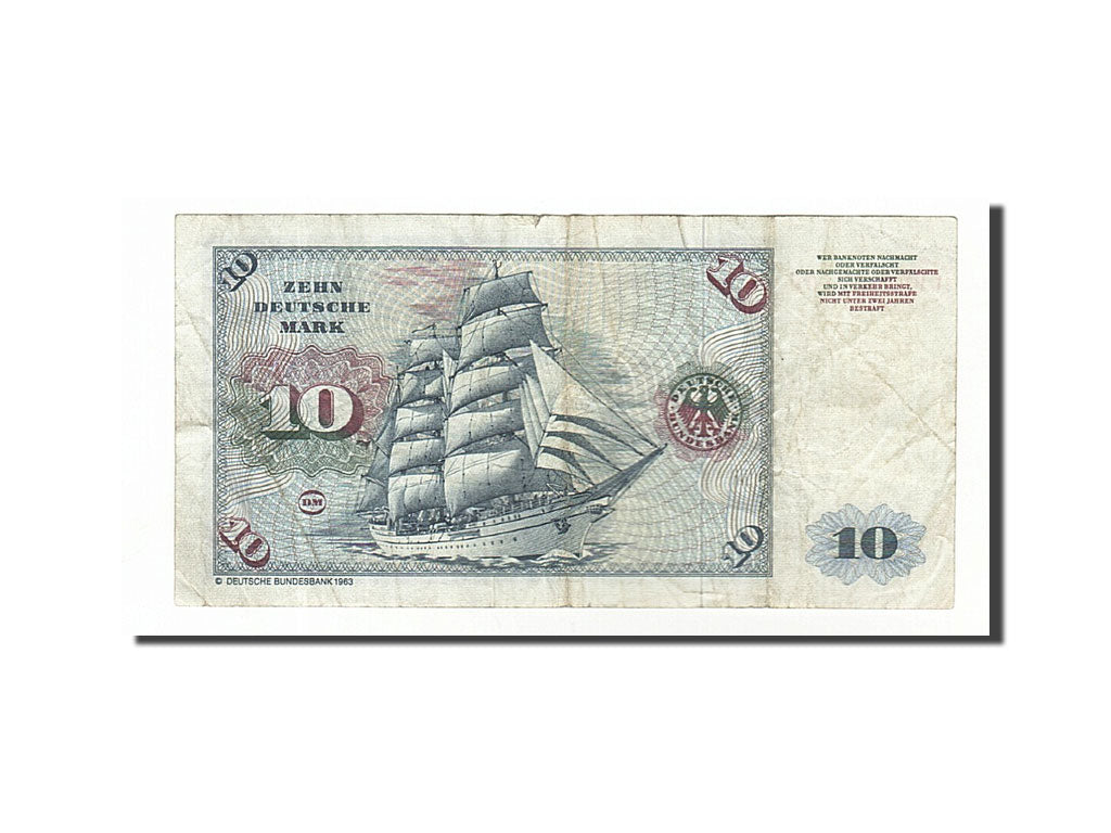 Billet, République fédérale allemande, 10 Deutsche Mark, 1980, 1980-01-02, TB