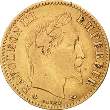 Frankreich, Napoleon III, 10 Francs, 1865, Paris, VF(30-35), Gold, KM 800.1