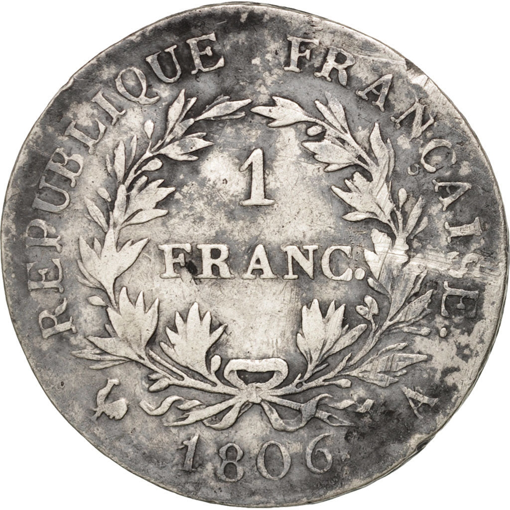 France, Napoléon I, Franc, 1806, Paris, VF(20-25), Silver, KM:672.1, Gadoury 444
