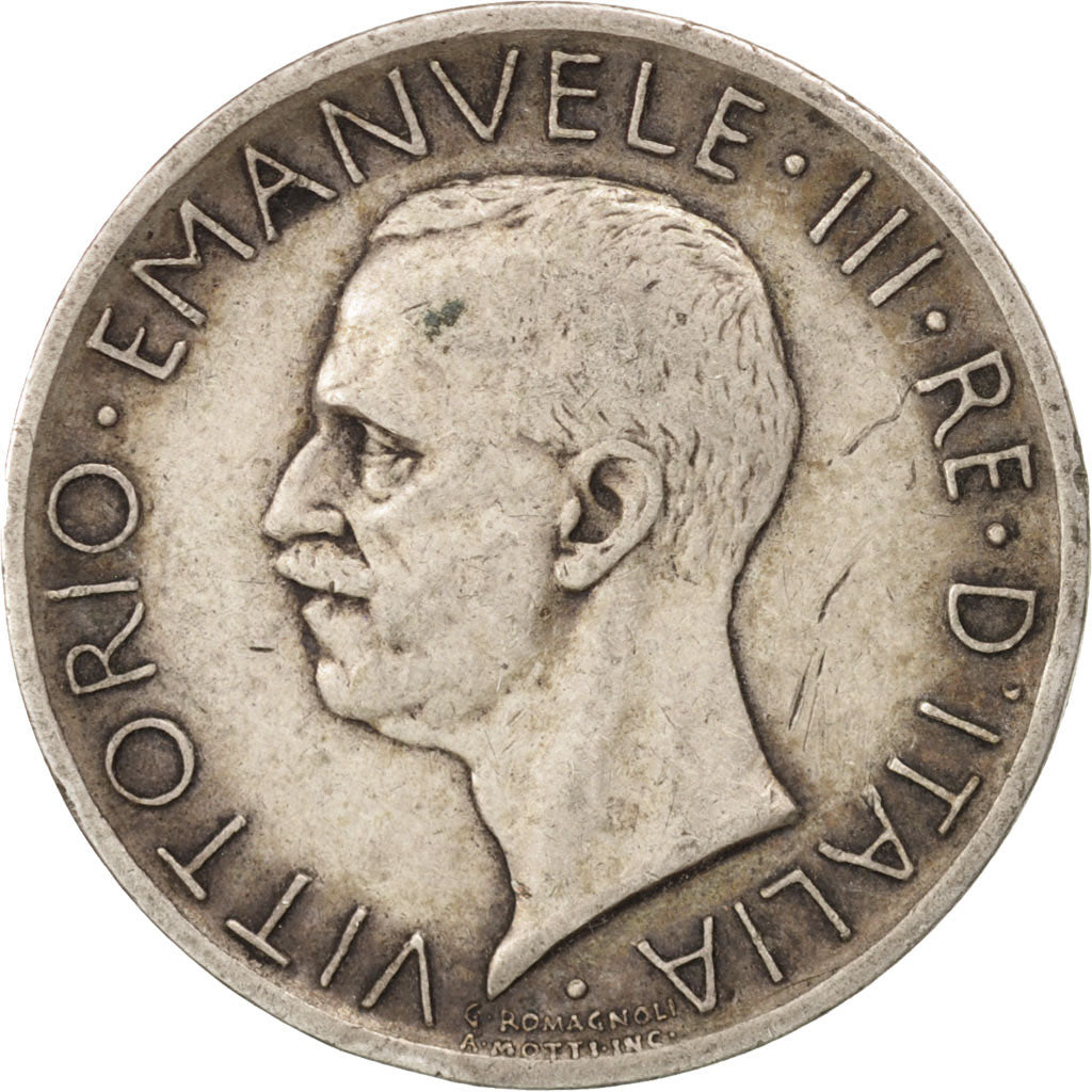 Italy, Vittorio Emanuele III, 5 Lire, 1927, Rome, VF(30-35), Silver, KM:67.2