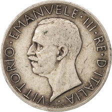 Italy, Vittorio Emanuele III, 5 Lire, 1927, Rome, VF(30-35), Silver, KM:67.2
