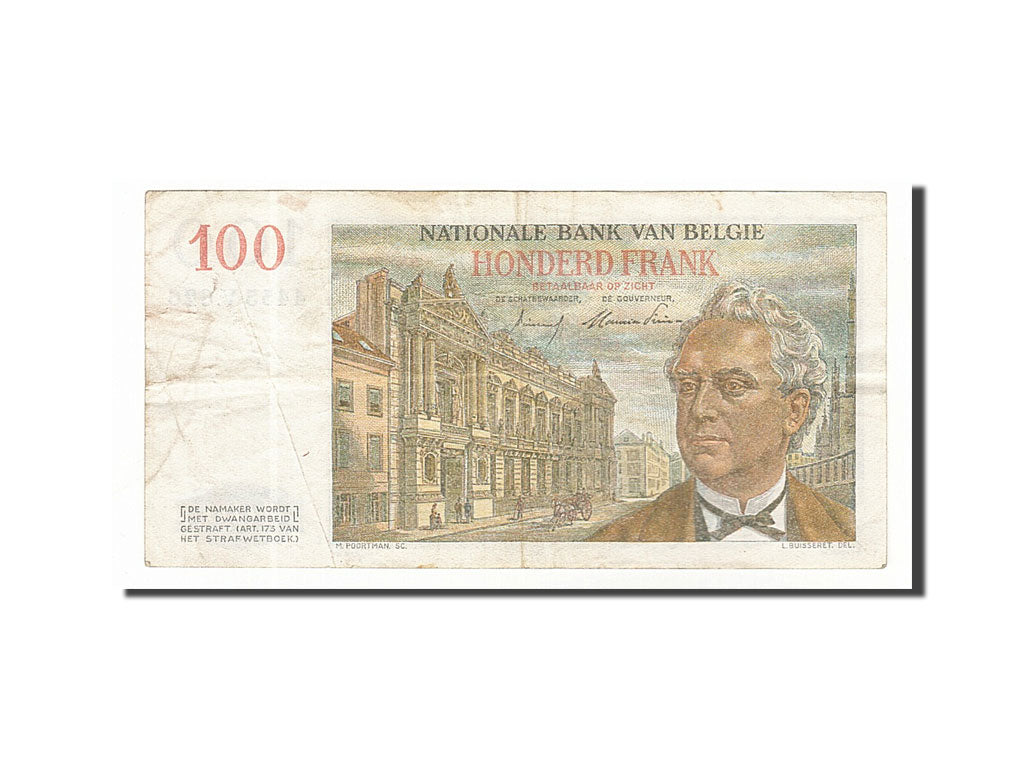Banknote, Belgium, 100 Francs, 1953, 1953-11-17, EF(40-45)