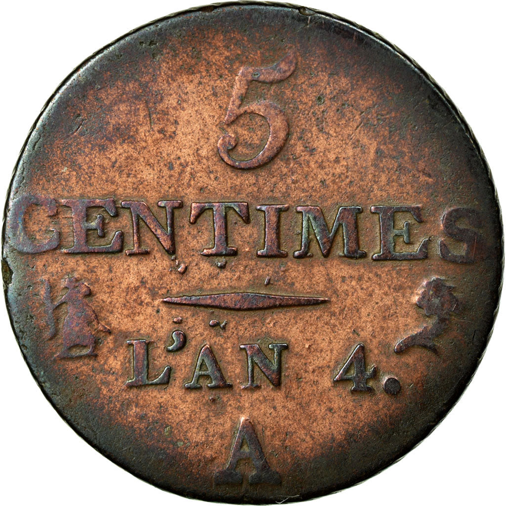 Coin, France, Dupré, 5 Centimes, 1795, Paris, F(12-15), Bronze, KM:635.1