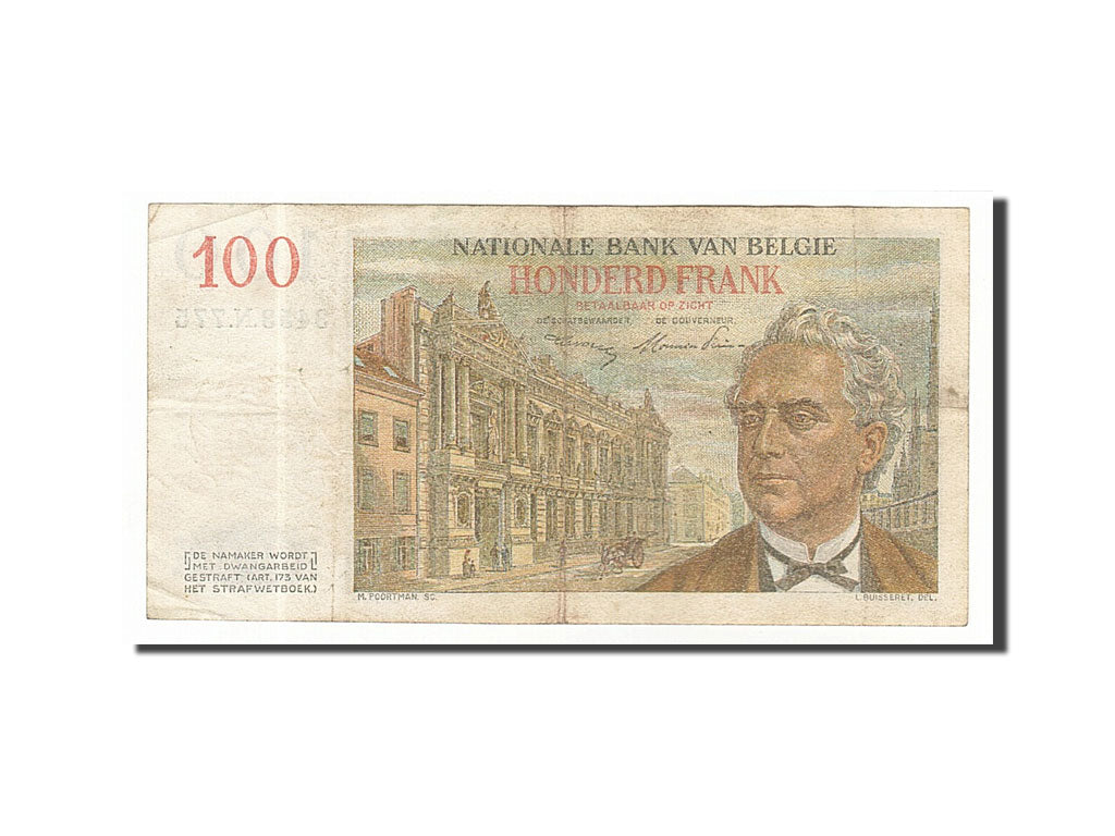 Banknote, Belgium, 100 Francs, 1953, 1954-04-23, EF(40-45)