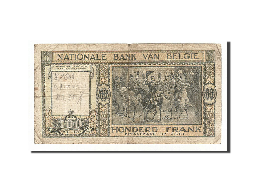 Banknote, Belgium, 100 Francs, 1948, 1948-08-17, VF(20-25)
