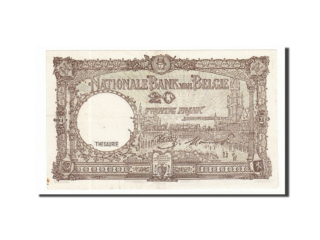 Banknote, Belgium, 20 Francs, 1945, 1945-05-23, AU(50-53)
