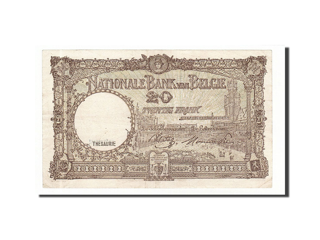Banknote, Belgium, 20 Francs, 1945, 1945-05-11, EF(40-45)