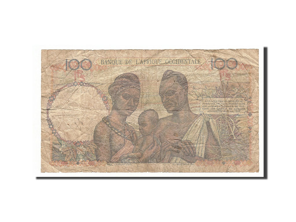 French West Africa, 100 Francs, 1951, KM #40, 1951-03-08, F(12-15), V.11860