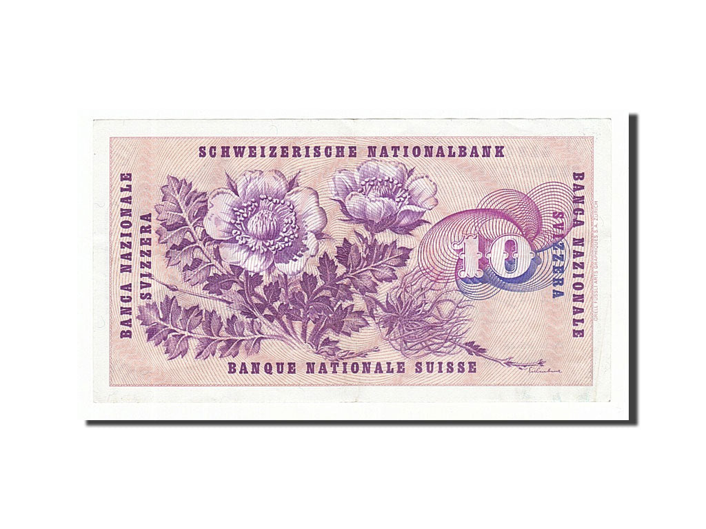 Switzerland, 10 Franken, 1969, KM #45o, 1969-01-15, AU(50-53), 61B 005807