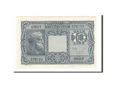 Italy, 10 Lire, 1944, KM #32c, 1944-11-23, AU(55-58), 0697 076193