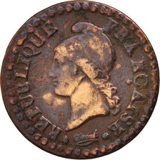 France, Dupré, Centime, 1798, Paris, VF(20-25), Bronze, KM:646, Gadoury:76