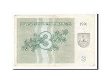 Lithuania, 3 (Talonas), 1991, KM #33a, VF(20-25), AN587371