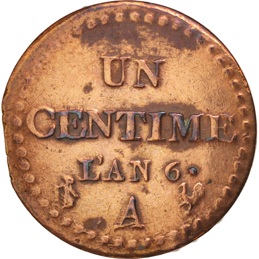 France, Dupré, Centime, 1797, Paris, VF(30-35), Bronze, KM:646, Gadoury:76