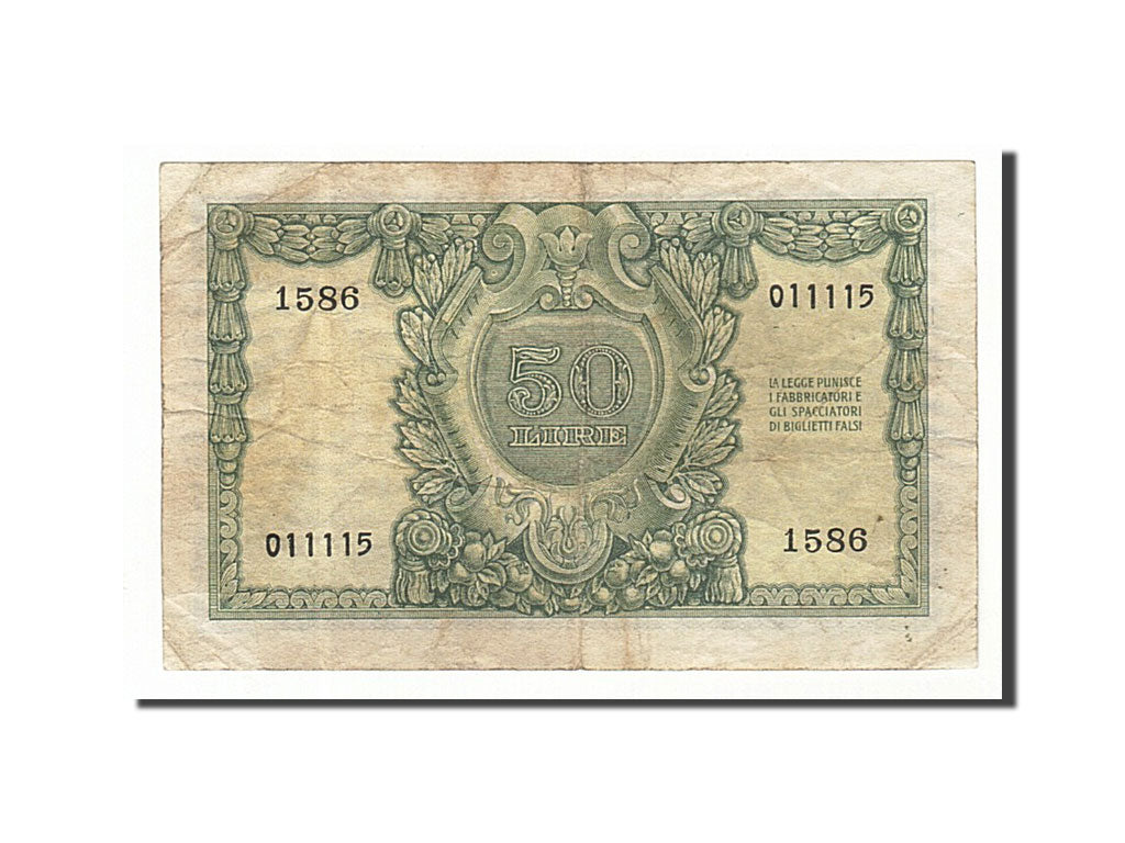 Italy, 50 Lire, 1951, KM #91a, 1951-12-31, VF(20-25), 1586 011115
