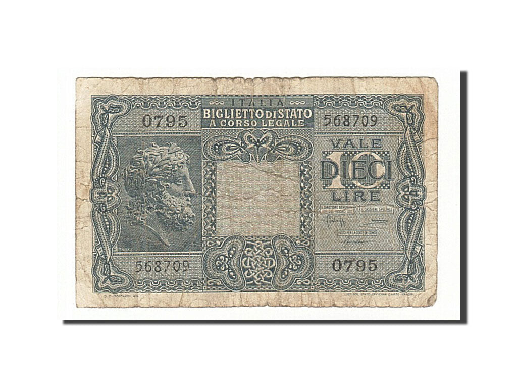 Billet, Italie, 10 Lire, 1944, 1944-11-23, B+