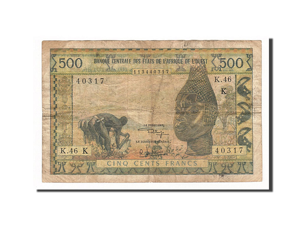 West African States, 500 Francs, KM #702Kk, VF(20-25), K.46K
