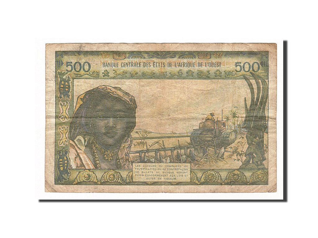 West African States, 500 Francs, KM #702Kk, VF(20-25), K.46K