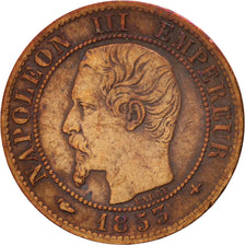 France, Napoleon III, Centime, 1853, Strasbourg, EF(40-45), Bronze, KM 775.3