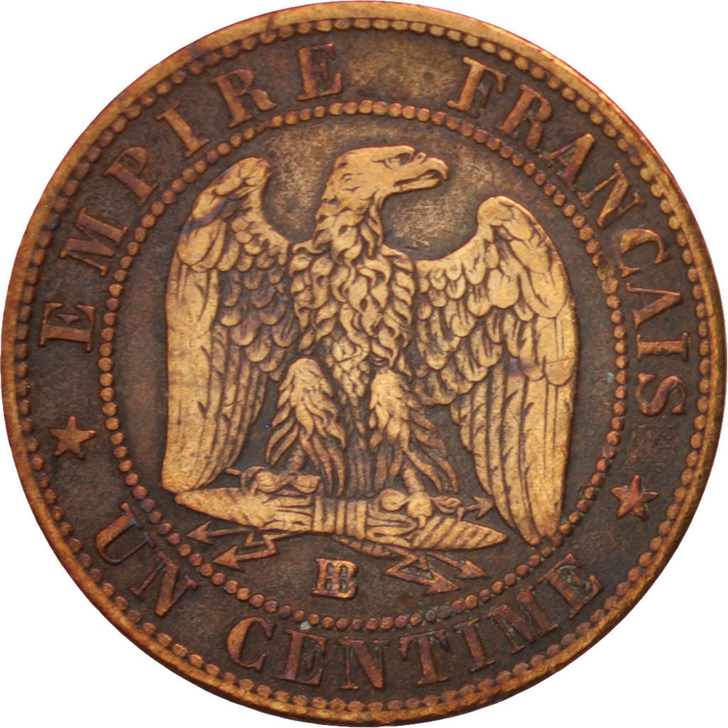 France, Napoleon III, Centime, 1853, Strasbourg, EF(40-45), Bronze, KM 775.3
