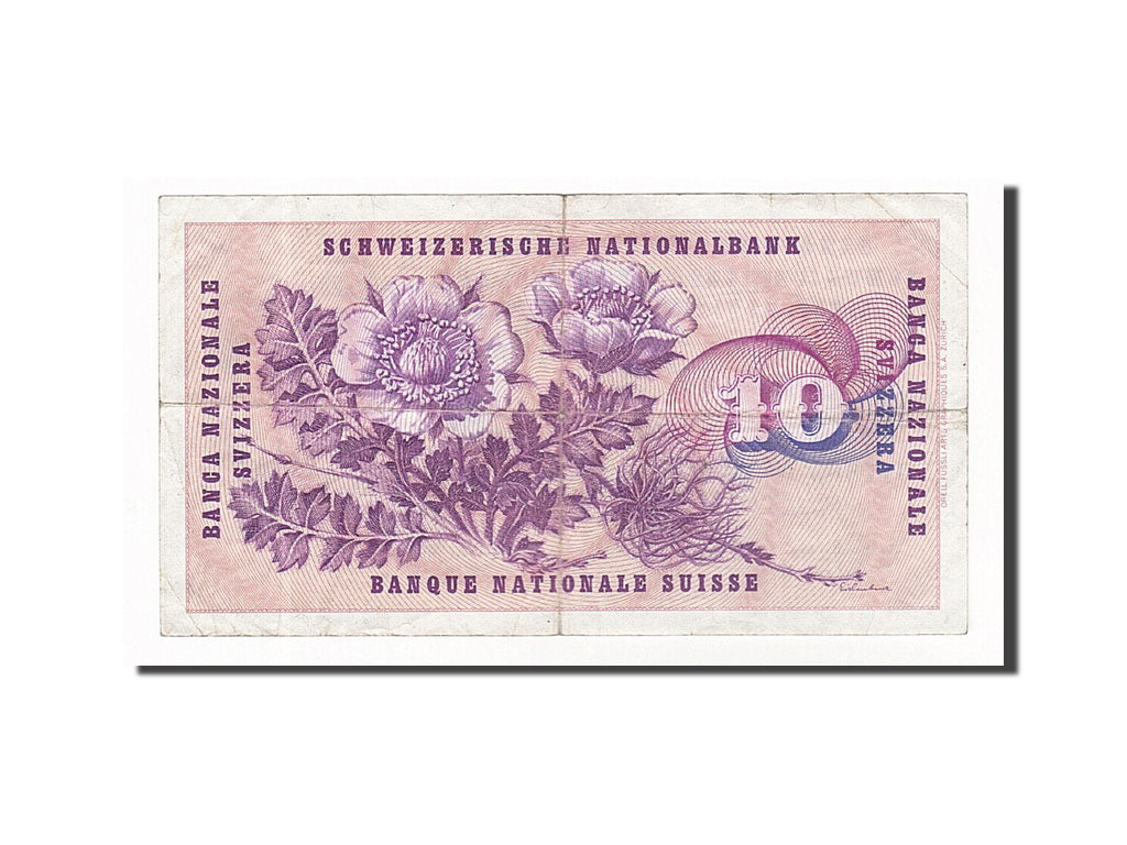 Switzerland, 10 Franken, 1972, KM #45r, 1972-01-24, VF(20-25), 76W 017805